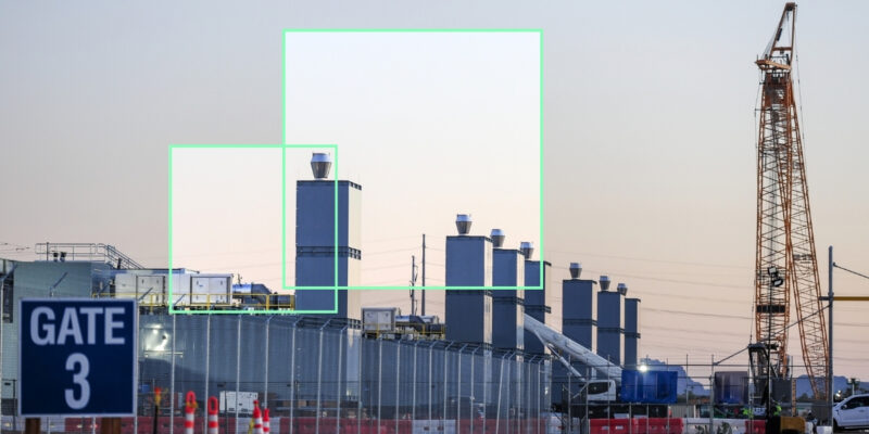 Industrial area with machinery and digital equipment