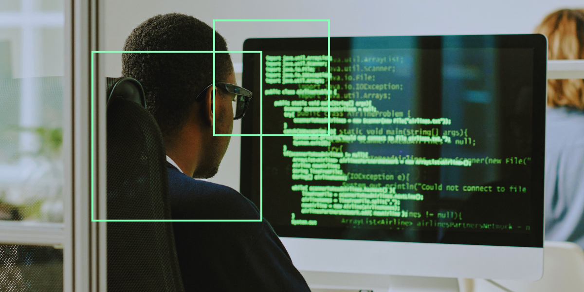 Person looking at a computer screen