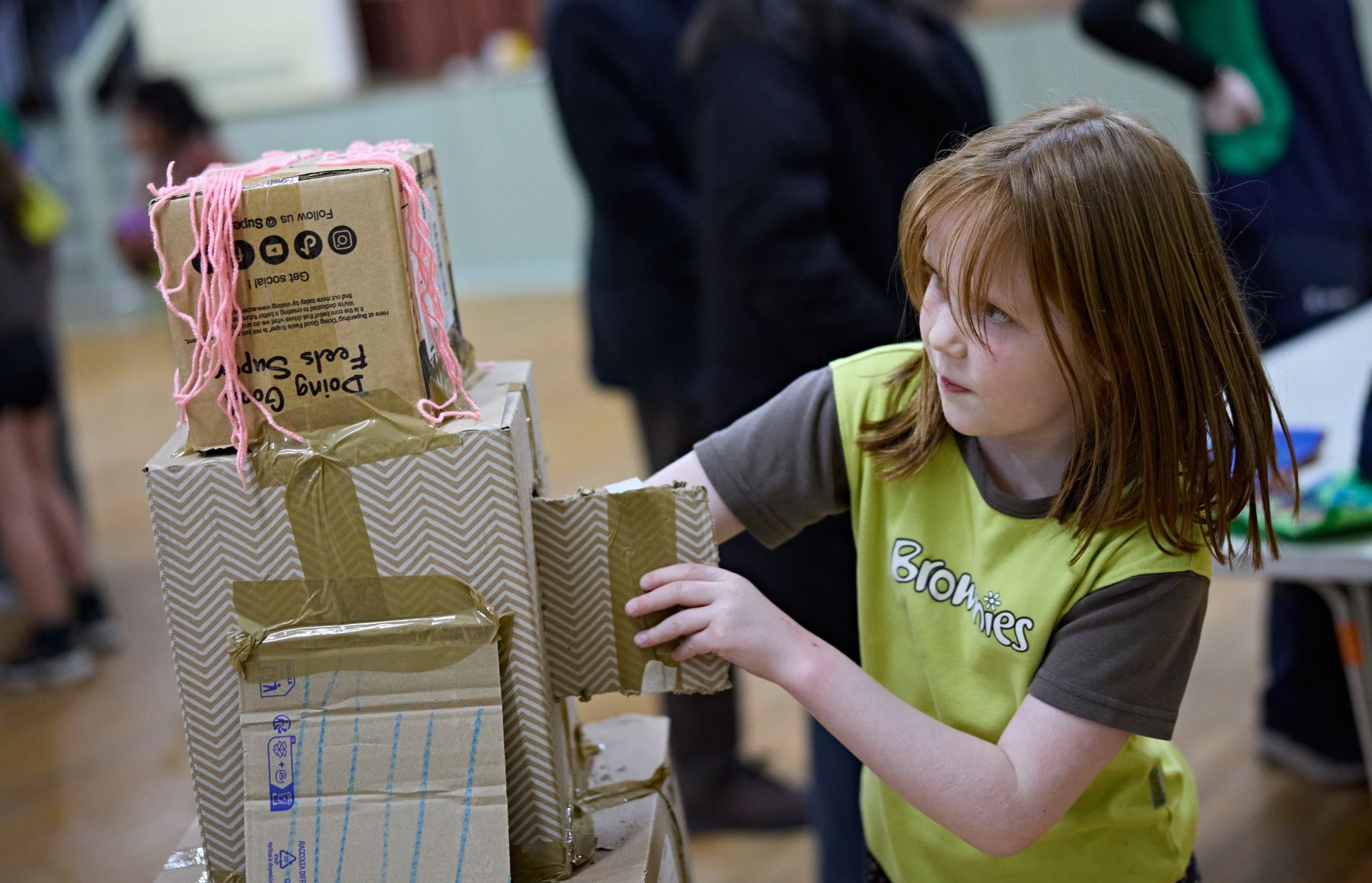 A Brownie working on a homemade robot