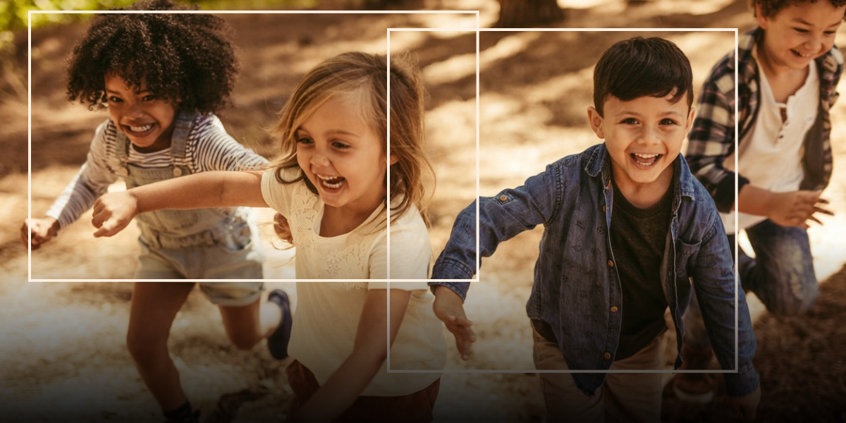 Children running and smiling